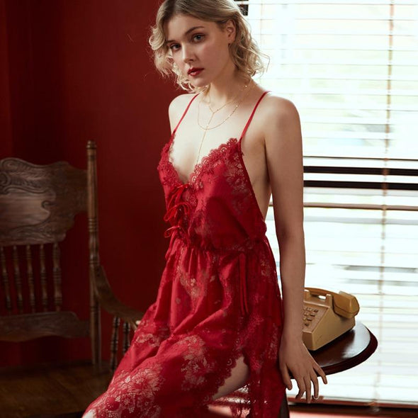 Stella Lace Nightie in Red